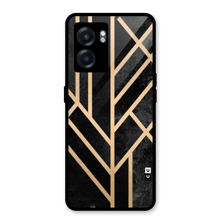 Tri Lines Gold Glass Back Case for Oppo K10 (5G)
