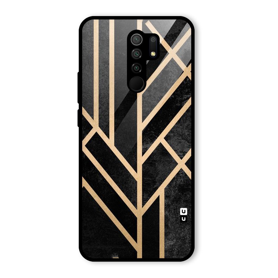 Tri Lines Gold Glass Back Case for Poco M2