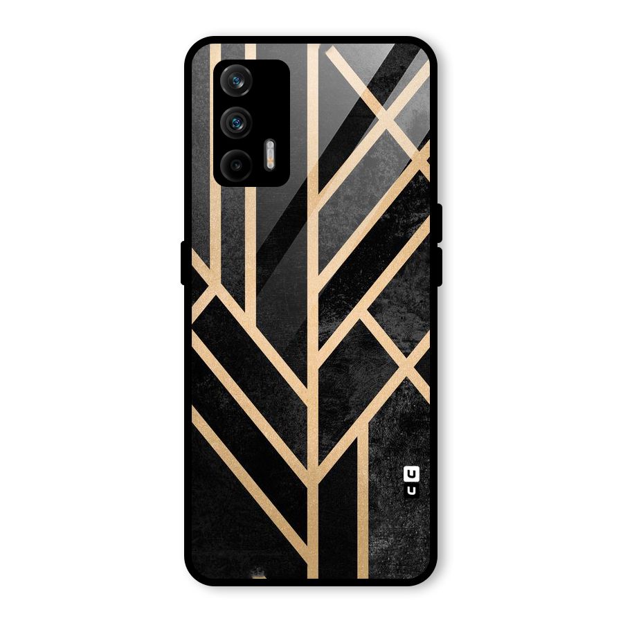 Tri Lines Gold Glass Back Case for Realme GT 5G