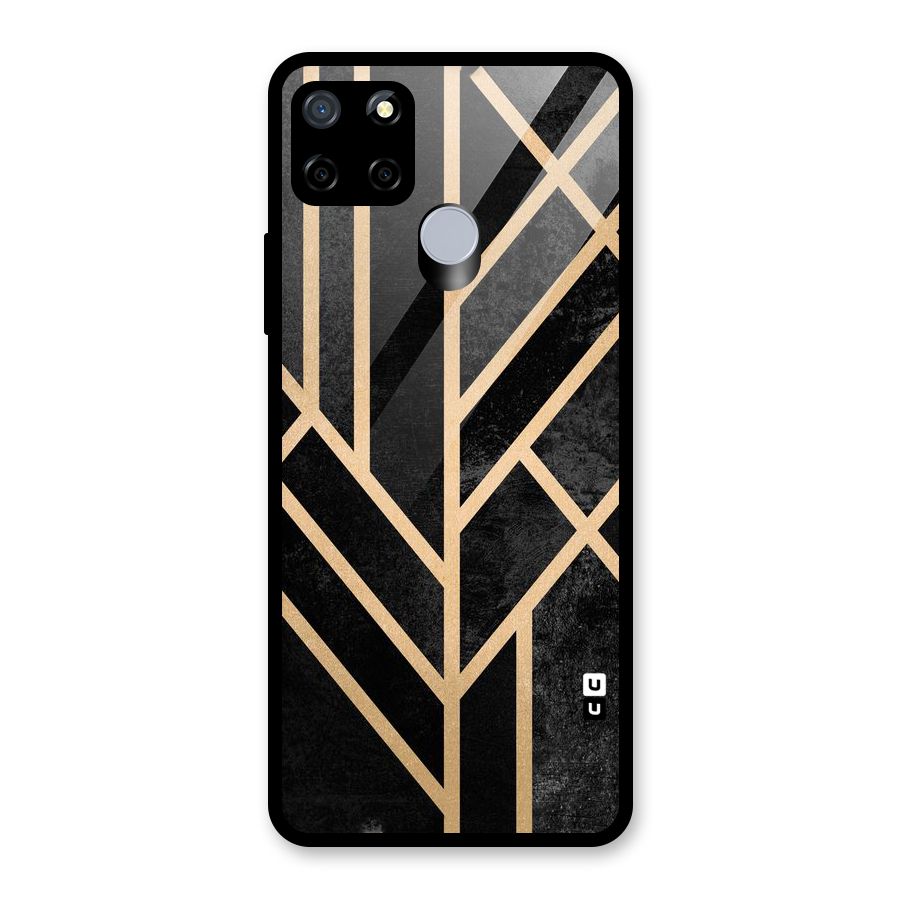 Tri Lines Gold Glass Back Case for Realme Narzo 20