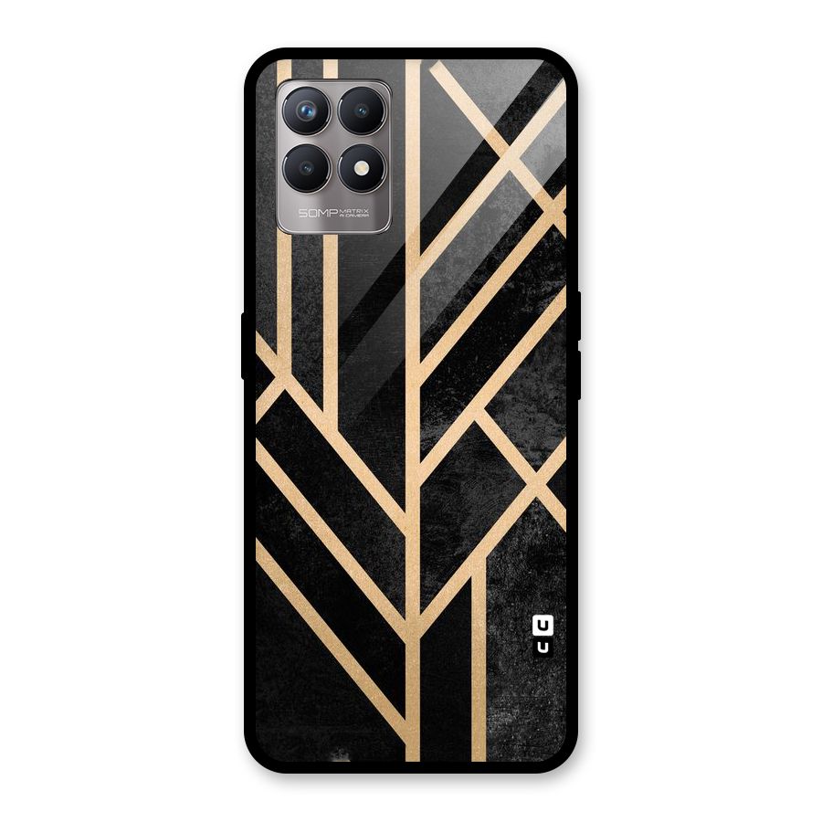 Tri Lines Gold Glass Back Case for Realme Narzo 50