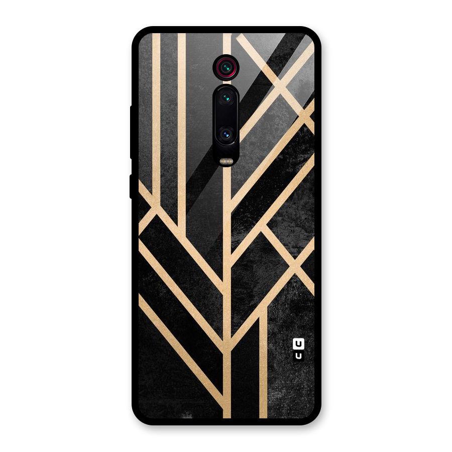 Tri Lines Gold Glass Back Case for Redmi K20