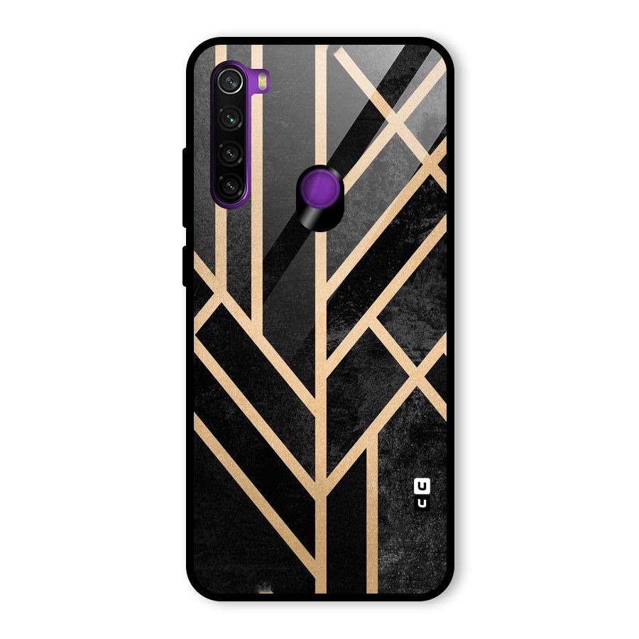 Tri Lines Gold Glass Back Case for Redmi Note 8