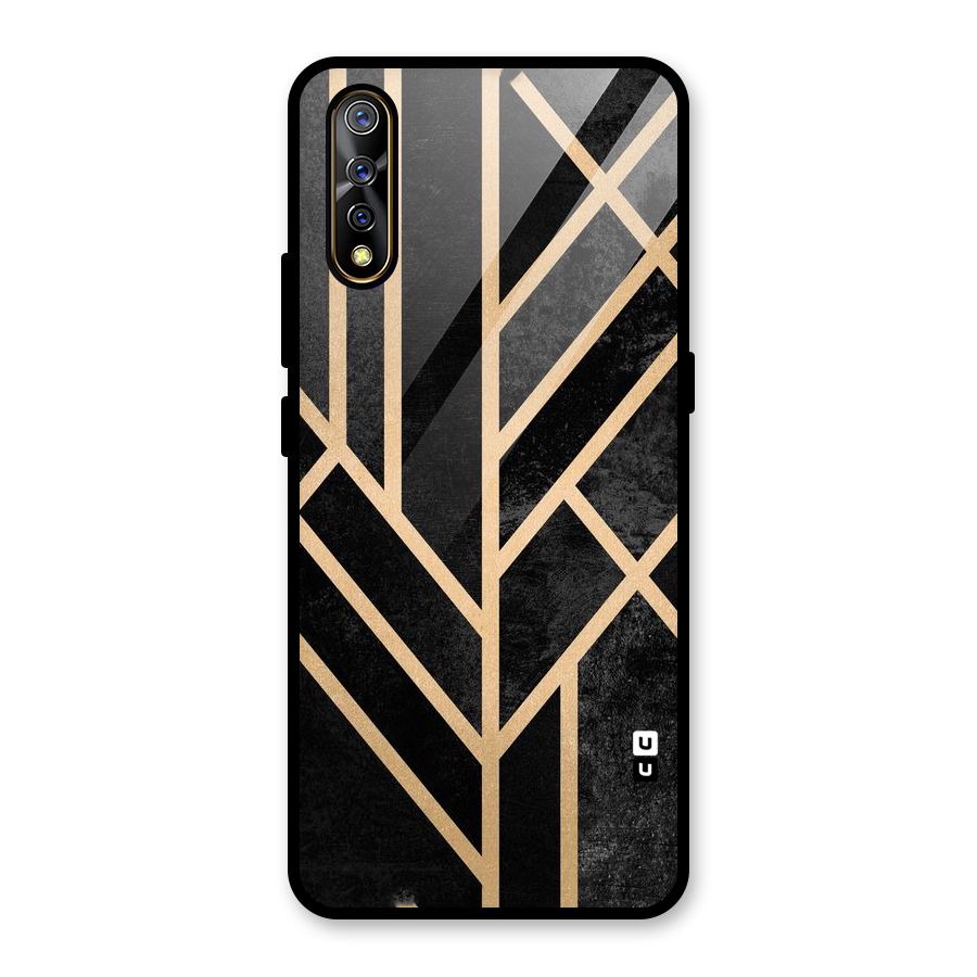 Tri Lines Gold Glass Back Case for Vivo S1