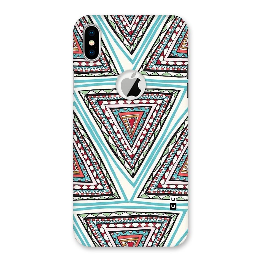 Triangle Abstract Mode Back Case for iPhone XS Logo Cut