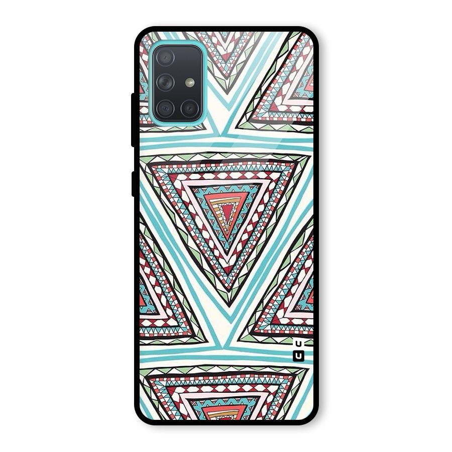 Triangle Abstract Mode Glass Back Case for Galaxy A71