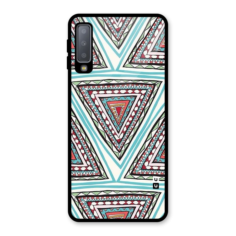 Triangle Abstract Mode Glass Back Case for Galaxy A7 (2018)
