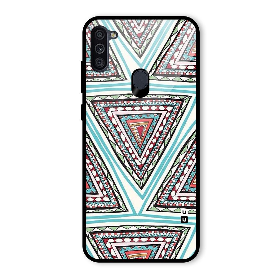 Triangle Abstract Mode Glass Back Case for Galaxy M11