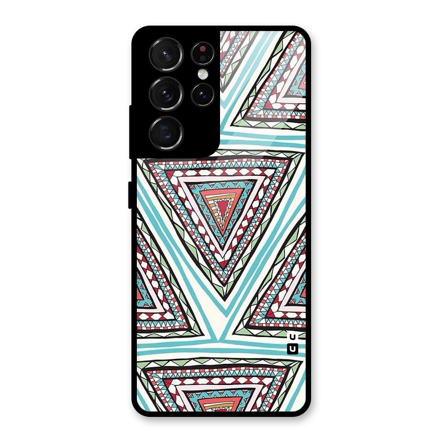 Triangle Abstract Mode Glass Back Case for Galaxy S21 Ultra 5G