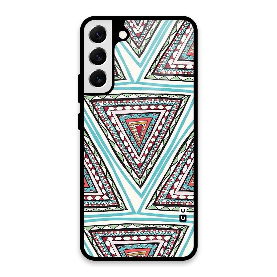 Triangle Abstract Mode Glass Back Case for Galaxy S22 Plus 5G