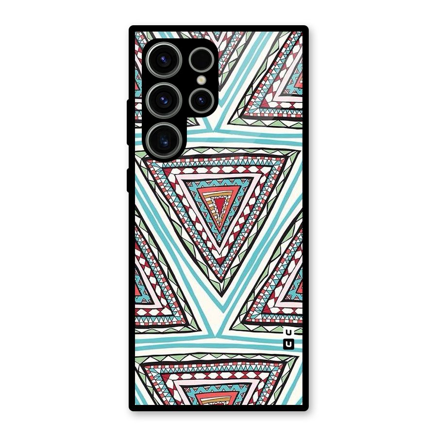 Triangle Abstract Mode Glass Back Case for Galaxy S23 Ultra