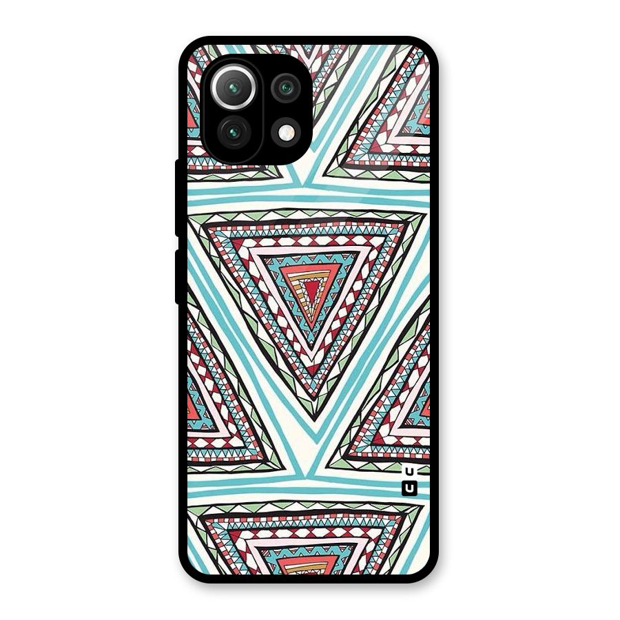 Triangle Abstract Mode Glass Back Case for Mi 11 Lite