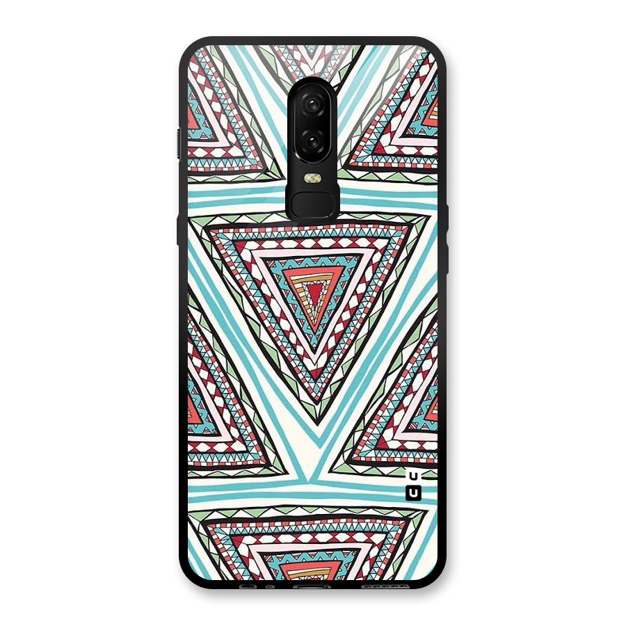 Triangle Abstract Mode Glass Back Case for OnePlus 6