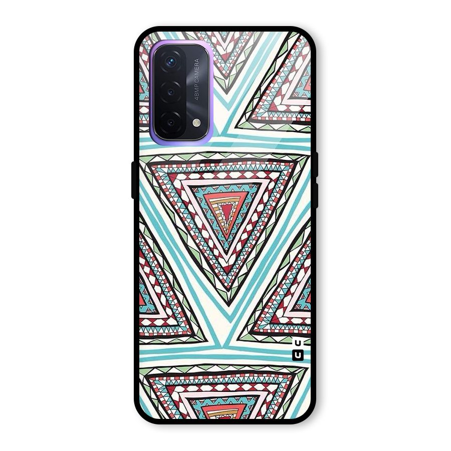 Triangle Abstract Mode Glass Back Case for Oppo A74 5G