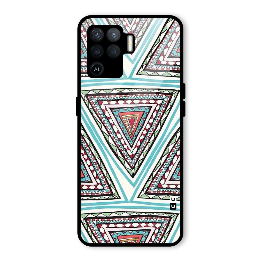 Triangle Abstract Mode Glass Back Case for Oppo F19 Pro