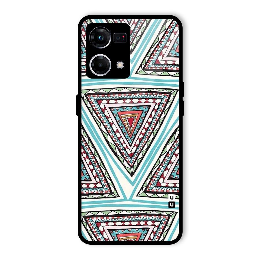 Triangle Abstract Mode Glass Back Case for Oppo F21 Pro 4G