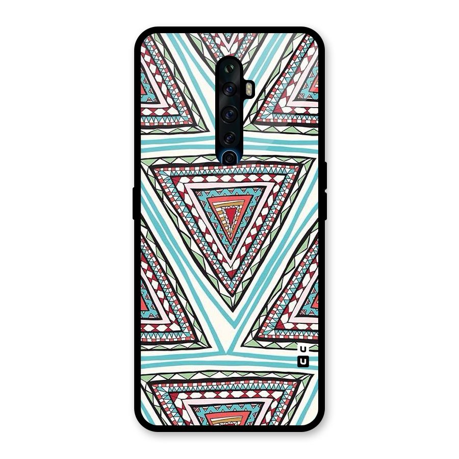 Triangle Abstract Mode Glass Back Case for Oppo Reno2 F