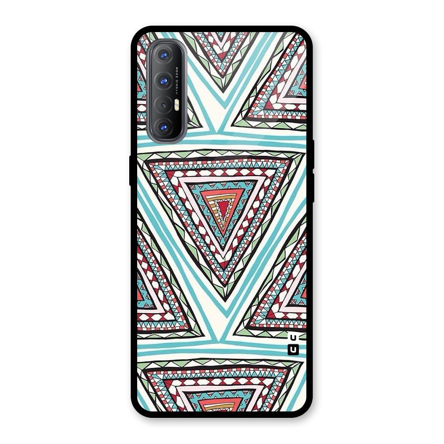 Triangle Abstract Mode Glass Back Case for Oppo Reno3 Pro