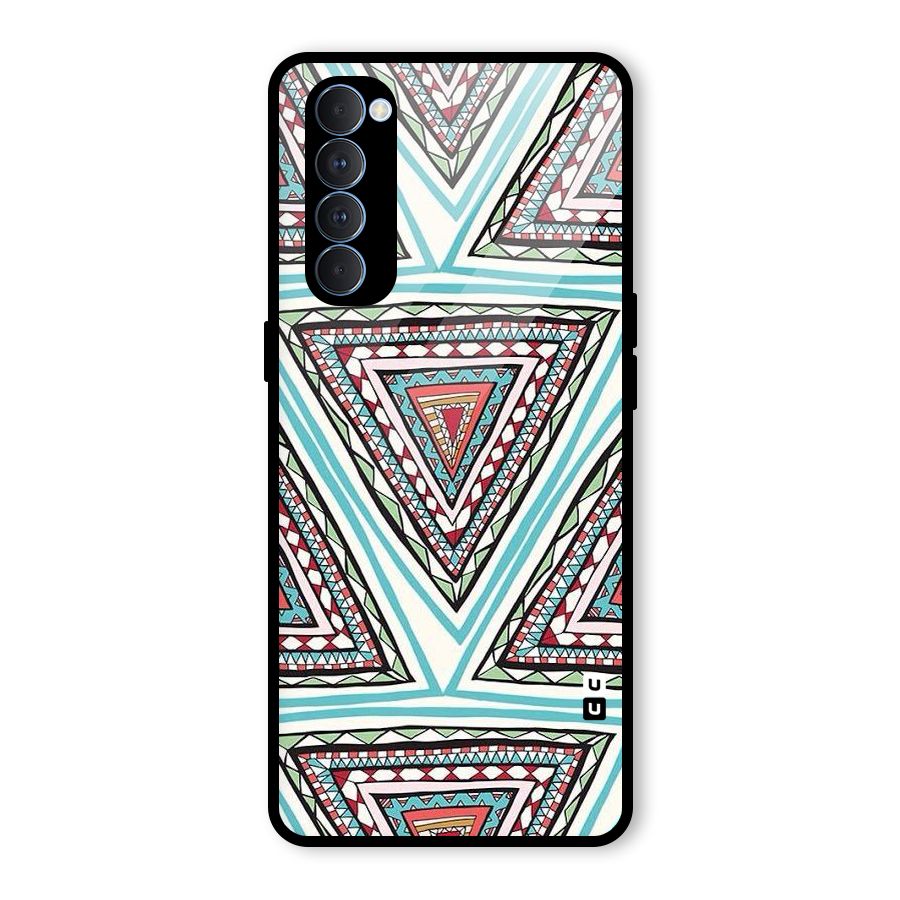 Triangle Abstract Mode Glass Back Case for Oppo Reno4 Pro