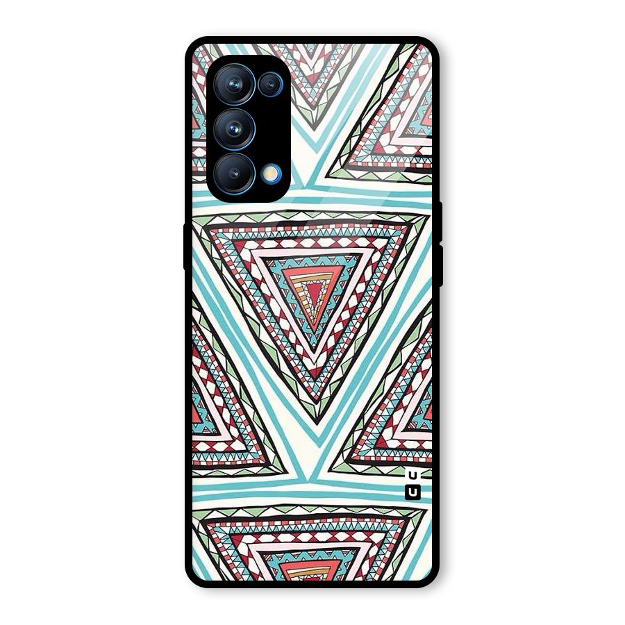 Triangle Abstract Mode Glass Back Case for Oppo Reno5 Pro 5G