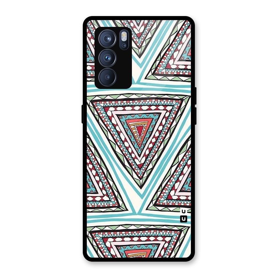 Triangle Abstract Mode Glass Back Case for Oppo Reno6 Pro 5G