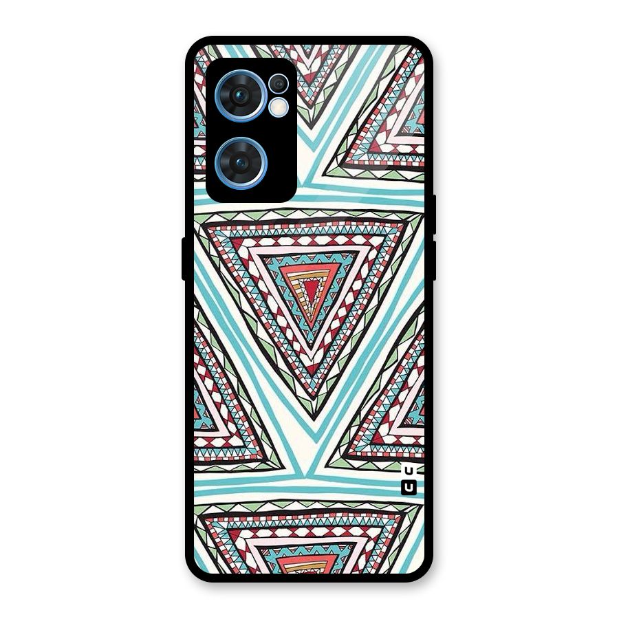 Triangle Abstract Mode Glass Back Case for Oppo Reno7 5G