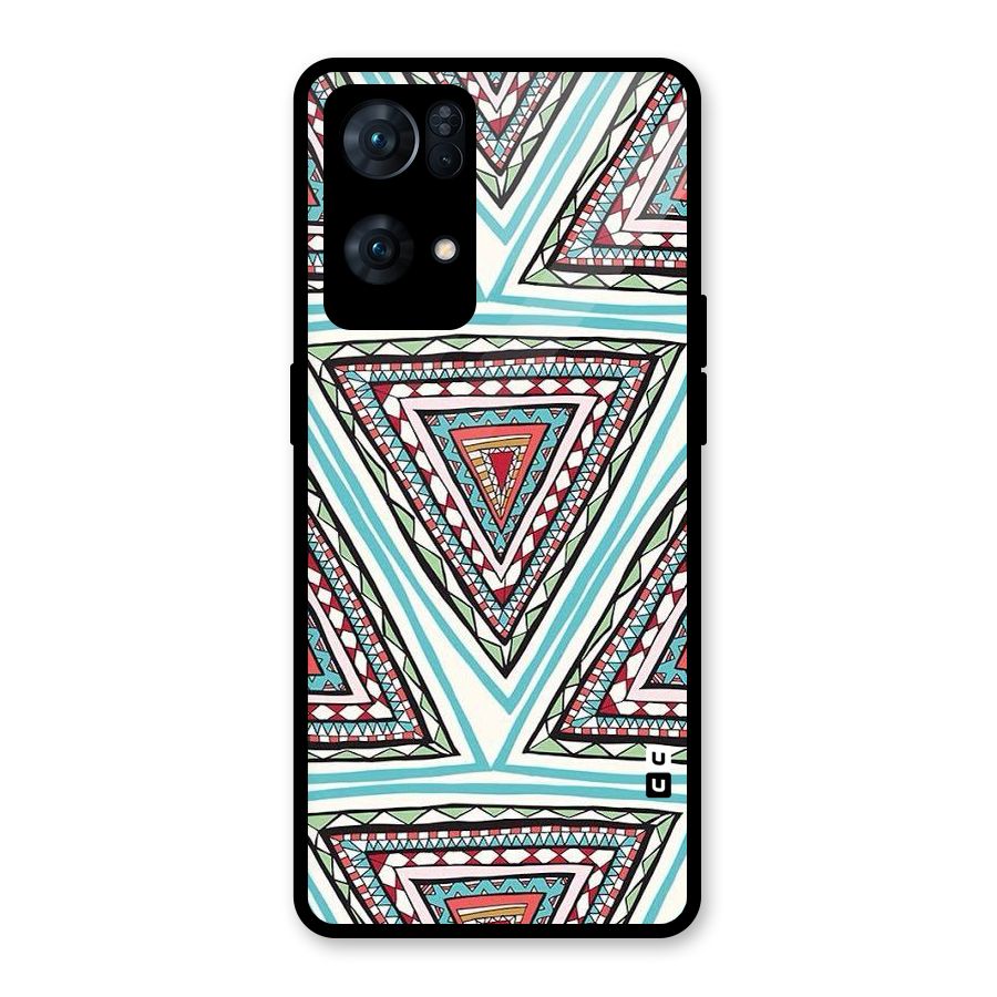 Triangle Abstract Mode Glass Back Case for Oppo Reno7 Pro 5G