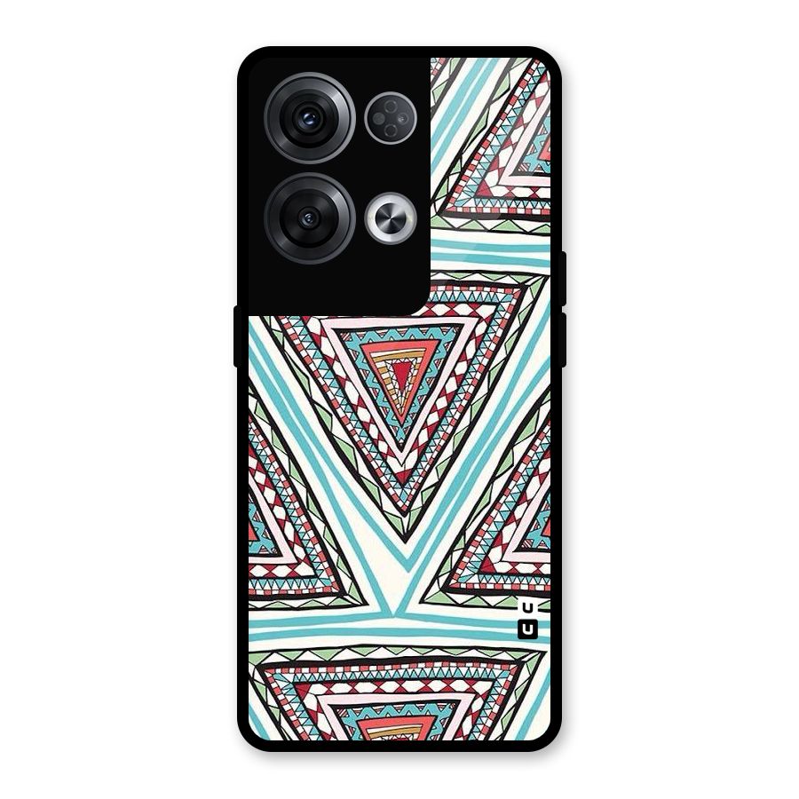 Triangle Abstract Mode Glass Back Case for Oppo Reno8 Pro 5G