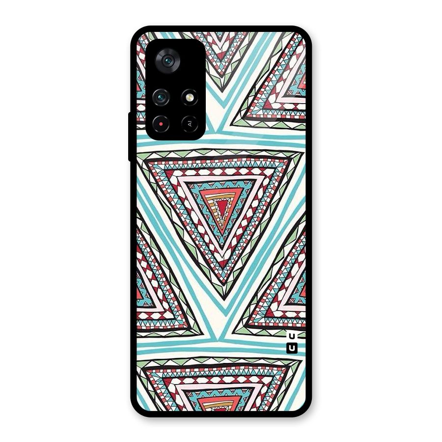 Triangle Abstract Mode Glass Back Case for Poco M4 Pro 5G