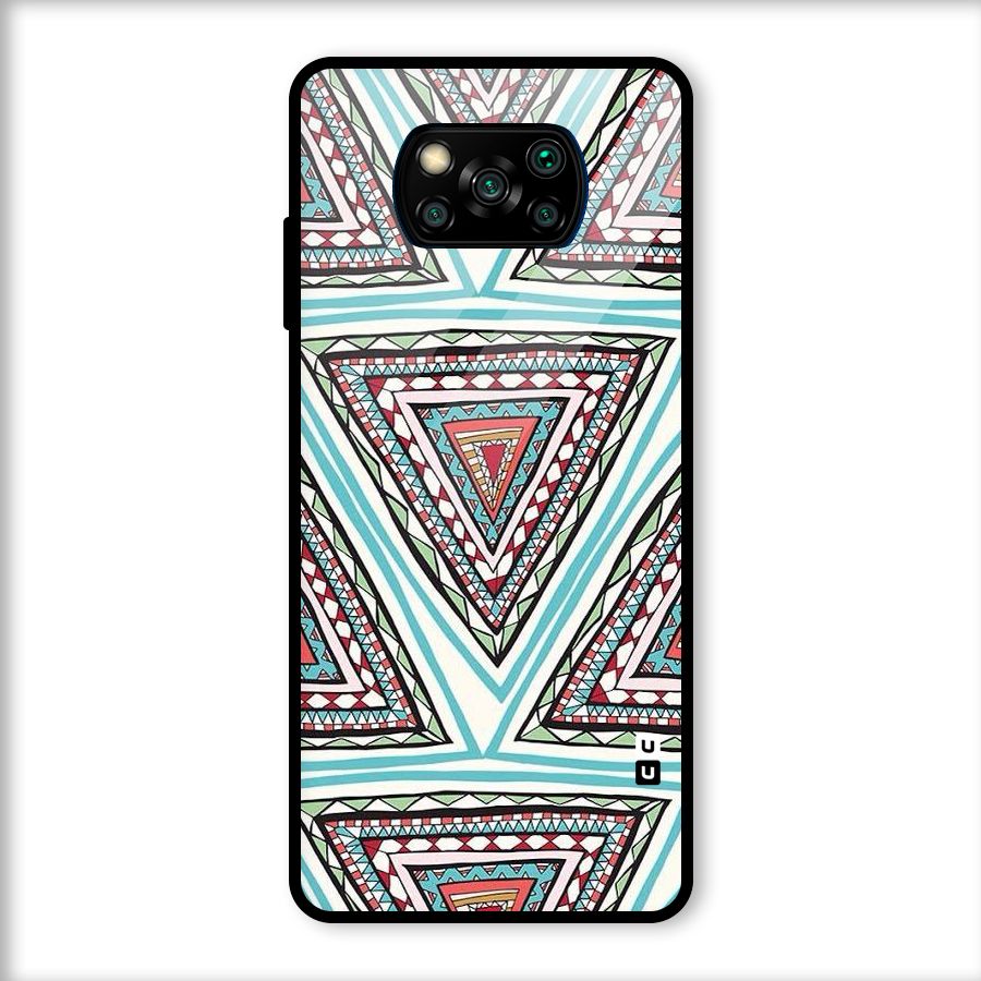 Triangle Abstract Mode Glass Back Case for Poco X3