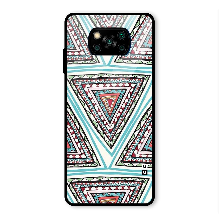 Triangle Abstract Mode Glass Back Case for Poco X3 Pro