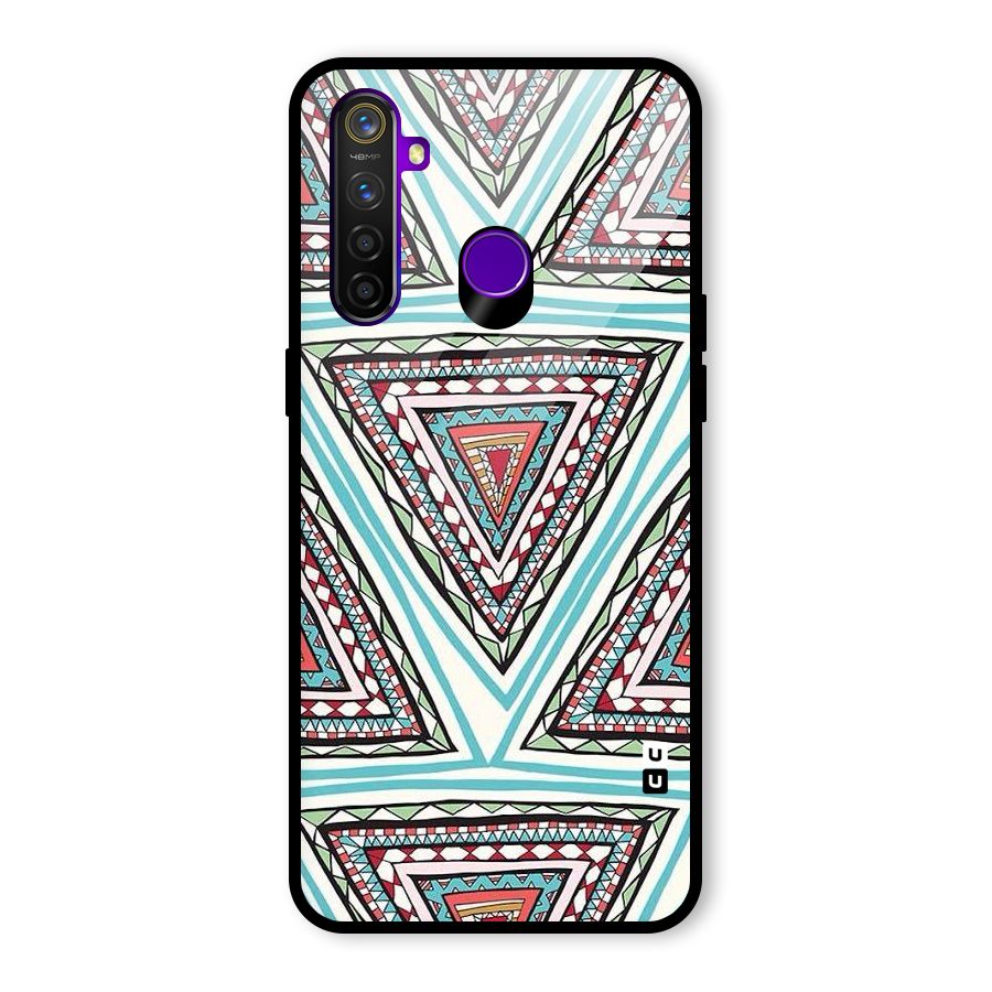 Triangle Abstract Mode Glass Back Case for Realme 5 Pro