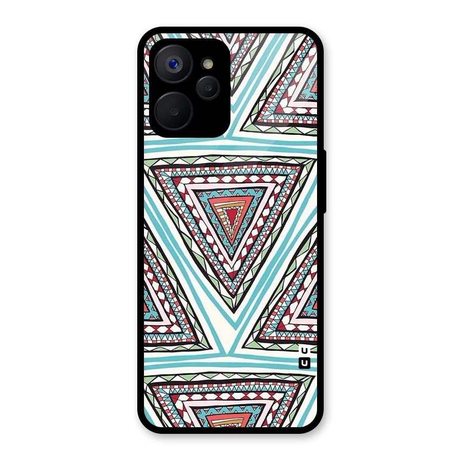 Triangle Abstract Mode Glass Back Case for Realme 9i 5G