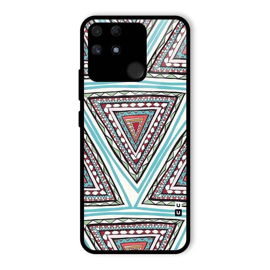 Triangle Abstract Mode Glass Back Case for Realme Narzo 50A