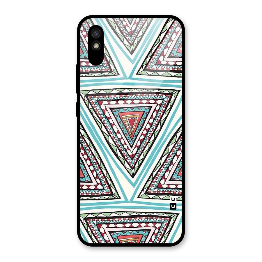 Triangle Abstract Mode Glass Back Case for Redmi 9A