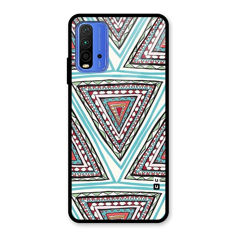 Triangle Abstract Mode Glass Back Case for Redmi 9 Power
