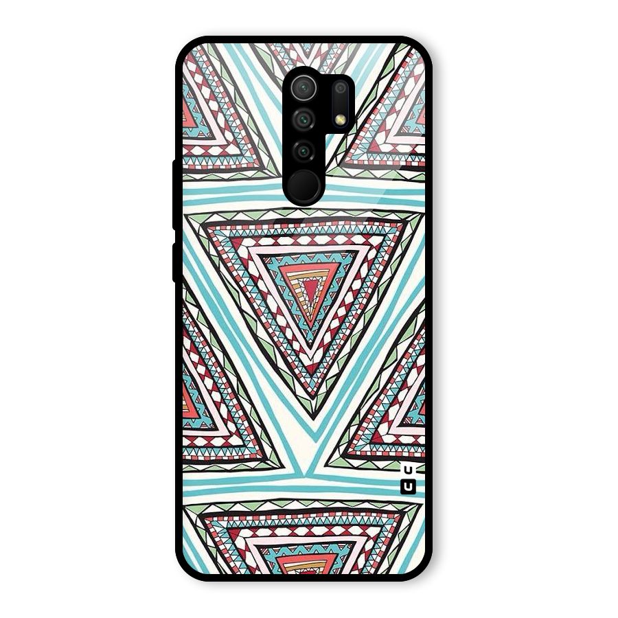 Triangle Abstract Mode Glass Back Case for Redmi 9 Prime