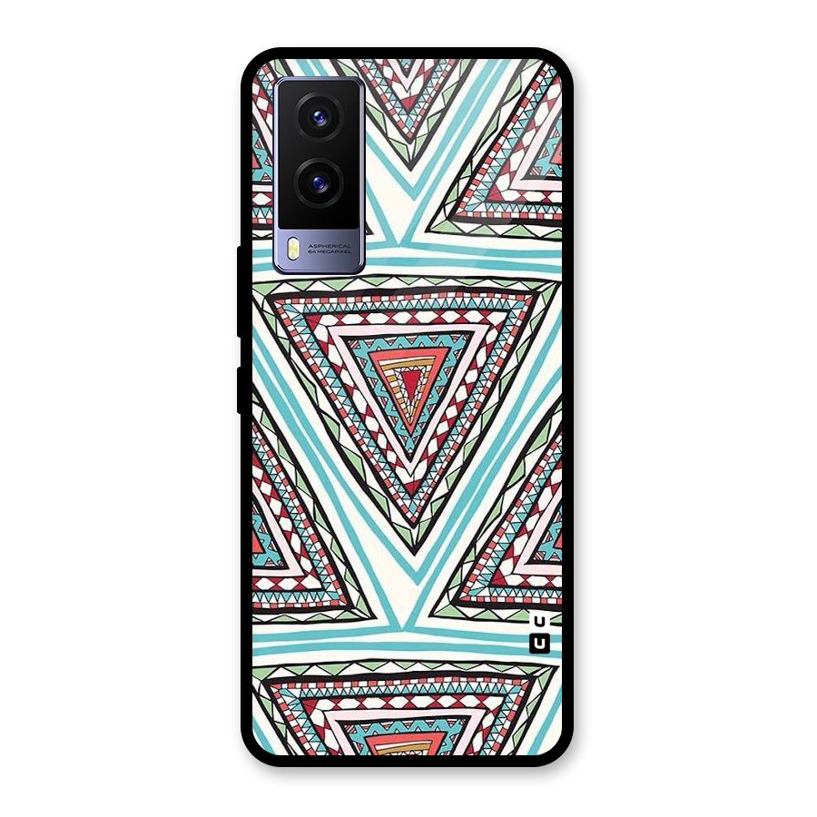 Triangle Abstract Mode Glass Back Case for Vivo V21e 5G