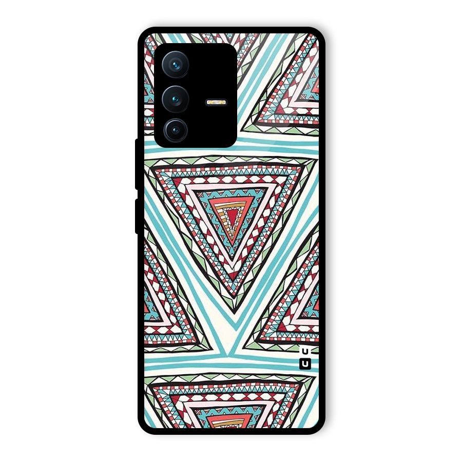 Triangle Abstract Mode Glass Back Case for Vivo V23 Pro