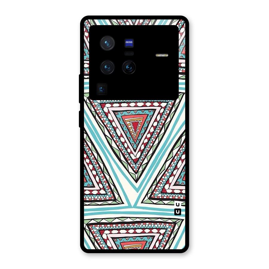 Triangle Abstract Mode Glass Back Case for Vivo X80 Pro