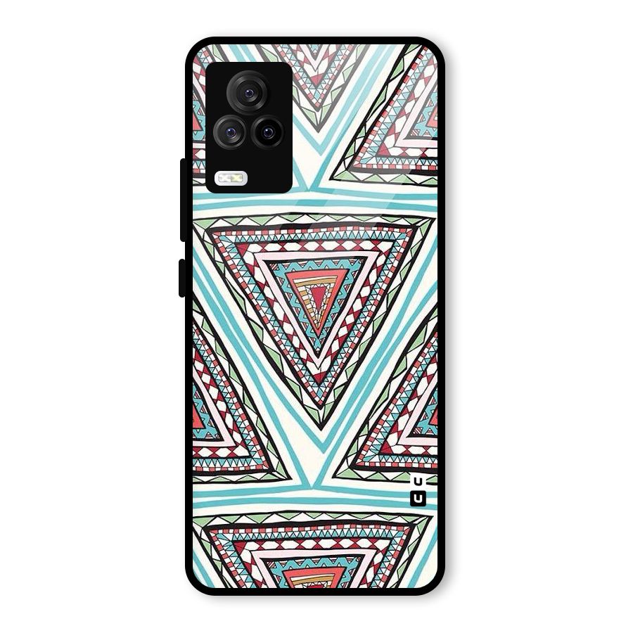 Triangle Abstract Mode Glass Back Case for Vivo iQOO 7 Legend 5G