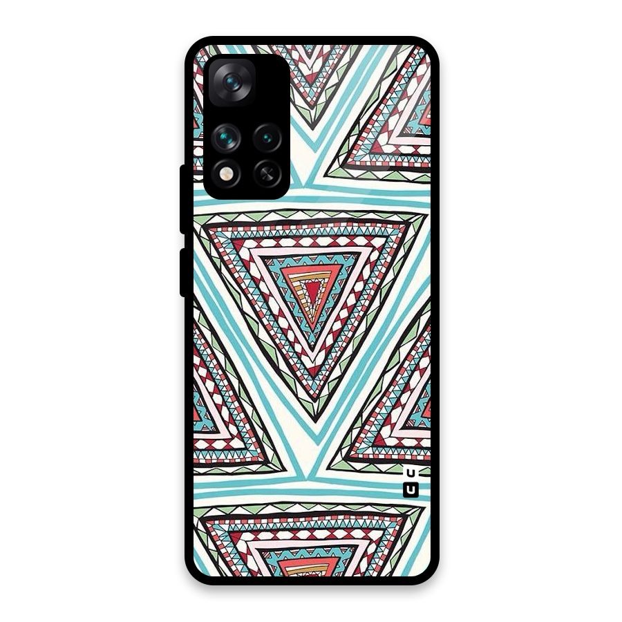 Triangle Abstract Mode Glass Back Case for Xiaomi 11i HyperCharge 5G