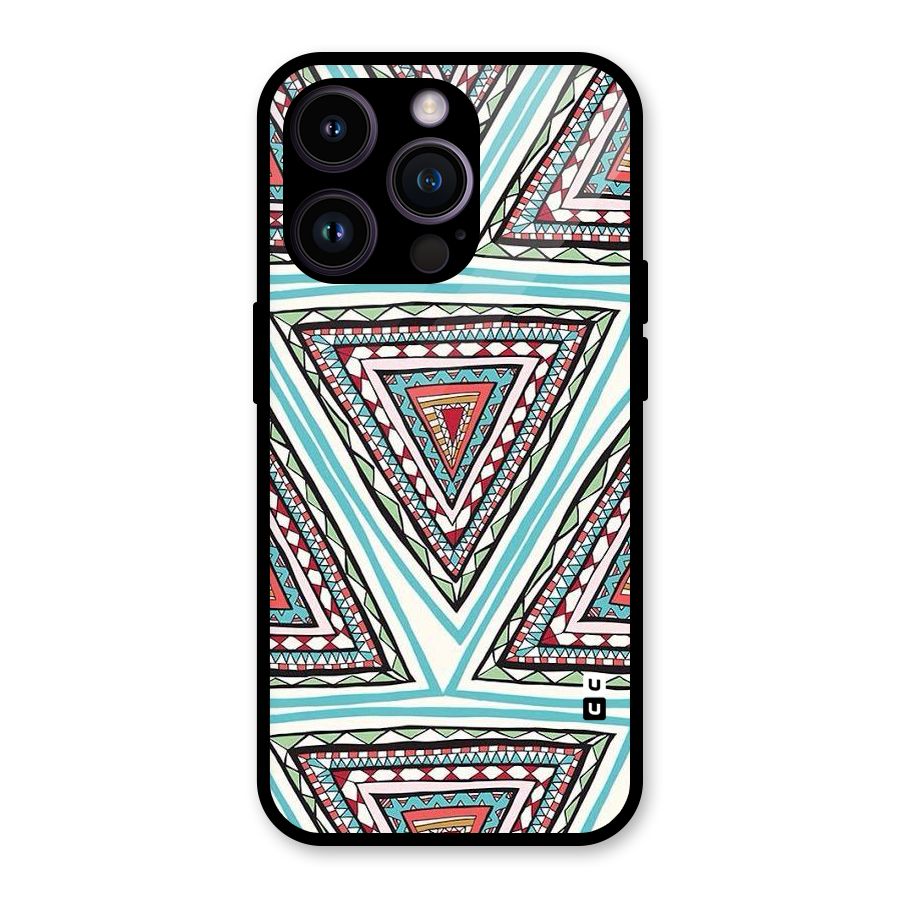 Triangle Abstract Mode Glass Back Case for iPhone 14 Pro