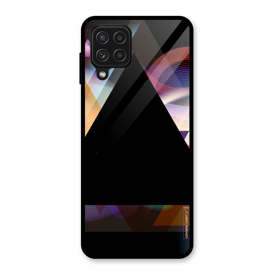 Triangle Black Abstract Glass Back Case for Galaxy A22 4G