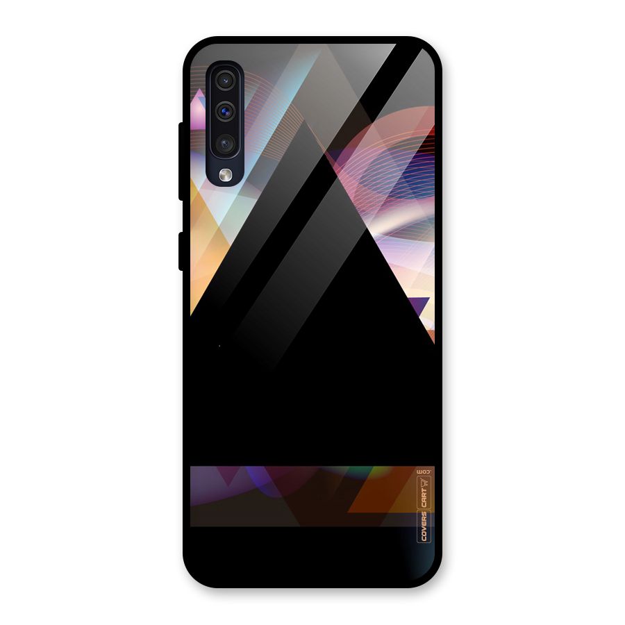 Triangle Black Abstract Glass Back Case for Galaxy A50
