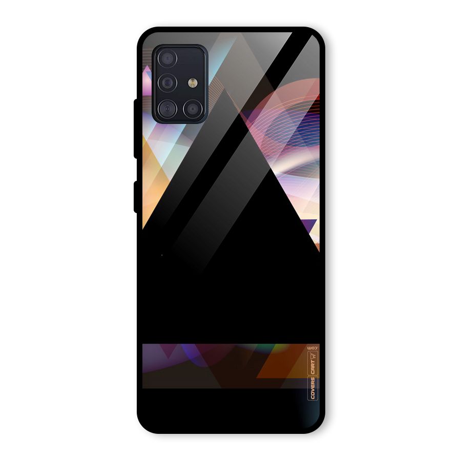 Triangle Black Abstract Glass Back Case for Galaxy A51