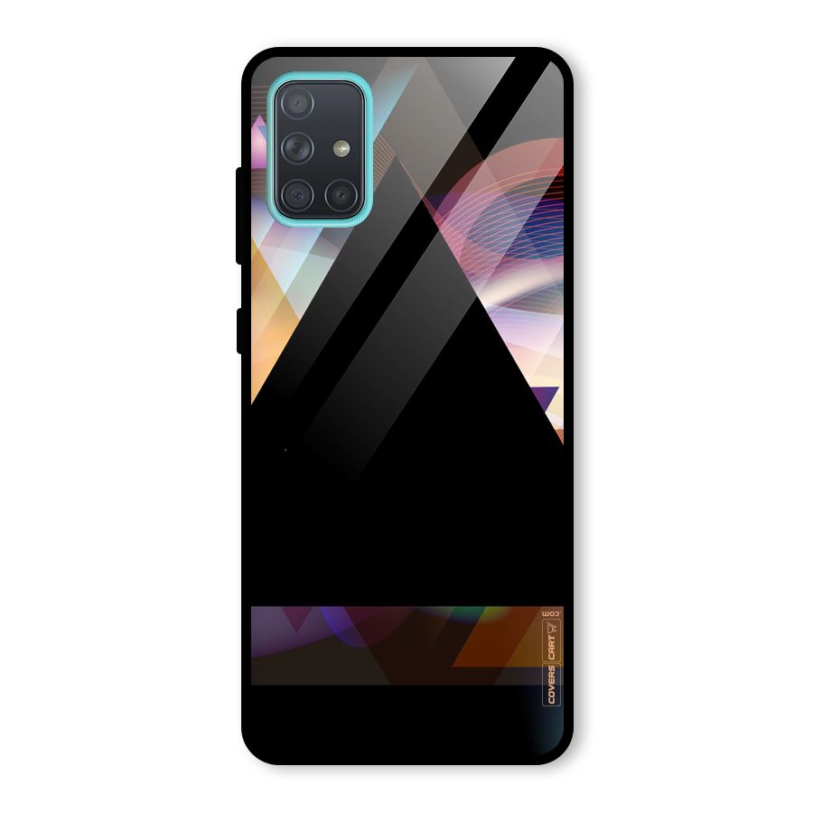 Triangle Black Abstract Glass Back Case for Galaxy A71