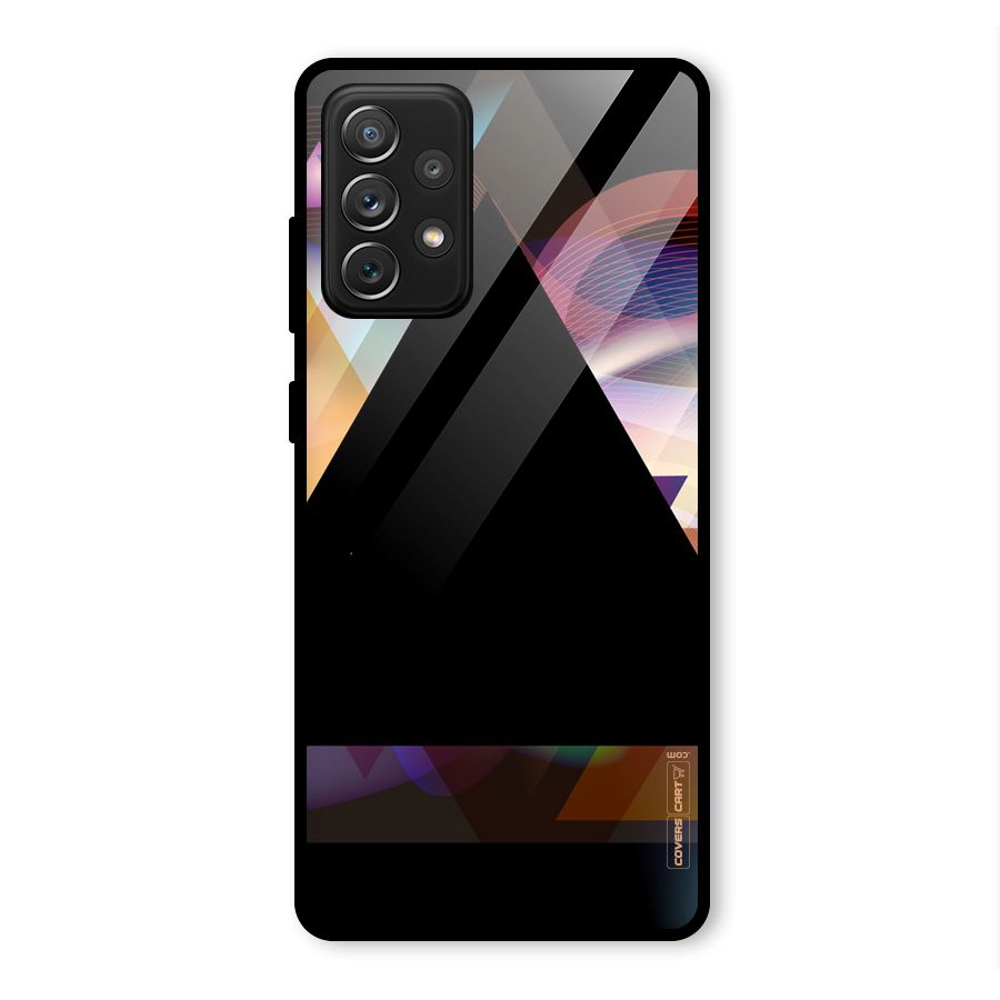 Triangle Black Abstract Glass Back Case for Galaxy A72