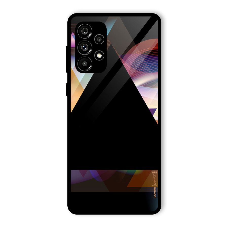 Triangle Black Abstract Glass Back Case for Galaxy A73 5G