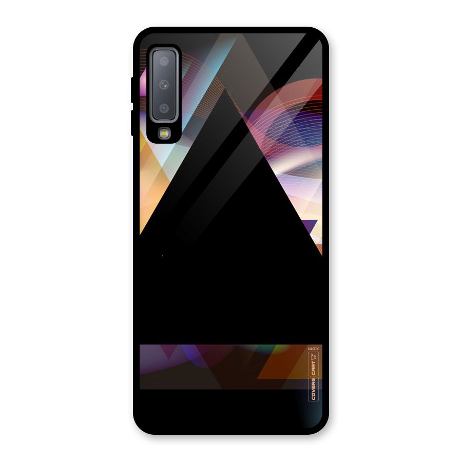 Triangle Black Abstract Glass Back Case for Galaxy A7 (2018)